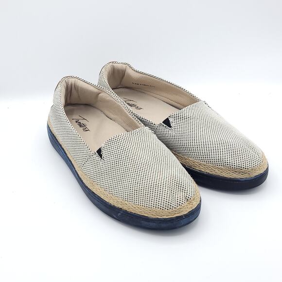 Trotters accent black linen espadrille slip on T1803-010 womens size 8.5w main image 8